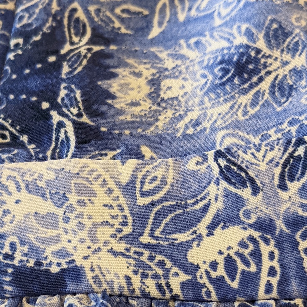 AQUA Dress Blue Paisley S/L Handkerchief hem NWT S - Picture 4 of 13